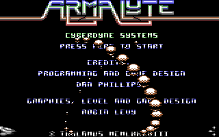 Armalyte — in-game screenshot, Commodore 64
