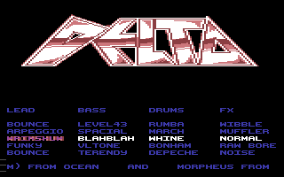 Delta — in-game screenshot, Commodore 64