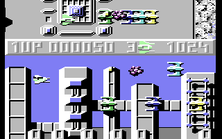 Sanxion — in-game screenshot, Commodore 64