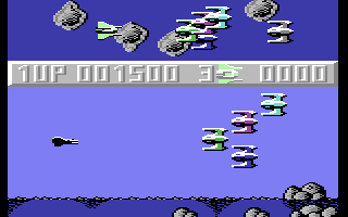 Sanxion — in-game screenshot, Commodore 64